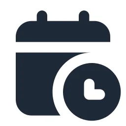 Calendar Clock Solid Icon