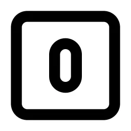 Square Number 0 Line Icon