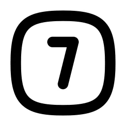 Square Rounded Number 7 Line Icon