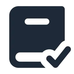 Book Check Solid Icon
