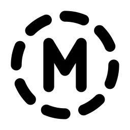 Circle Dashed Letter M Line Icon
