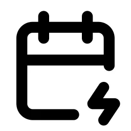 Calendar Bolt Line Icon