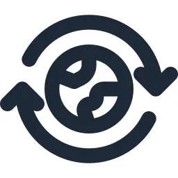 Earth Rotation Line Icon