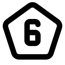 Pentagon Number 6 Line Icon