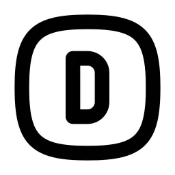 Square Rounded Letter D Line Icon