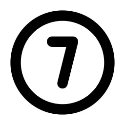 Circle Number 7 Line Icon