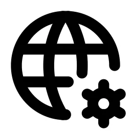 World Cog Line Icon