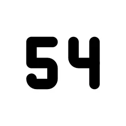 Number 54 Small Line Icon