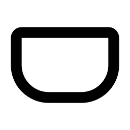 Rectangle Rounded Bottom Line Icon