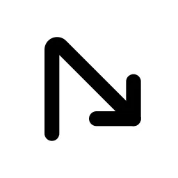 Arrow Sharp Turn Right Line Icon