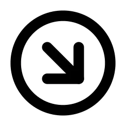 Circle Arrow Down Right Line Icon