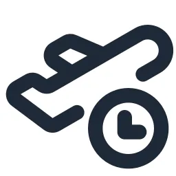 Airplane 2 Clock Line Icon