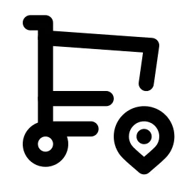 Shopping Cart Pin Line Icon