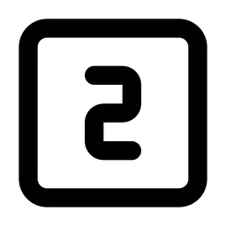 Square Number 2 Line Icon