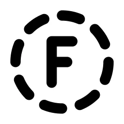 Circle Dashed Letter F Line Icon