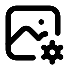 Photo Cog Line Icon