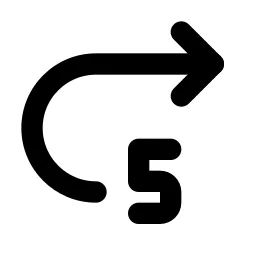 Rewind Forward 5 Line Icon