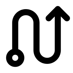S Turn Up Line Icon