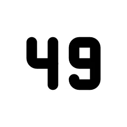 Number 49 Small Line Icon