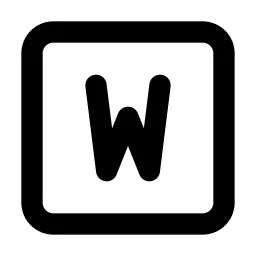 Square Letter W Line Icon