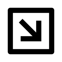Arrow Right Down Box Line Icon