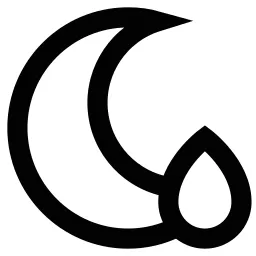 Rain Drop Moon Icon