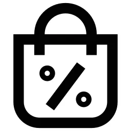 Percent Shopping Bag Icon