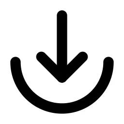 Arrow Down To Arc Line Icon