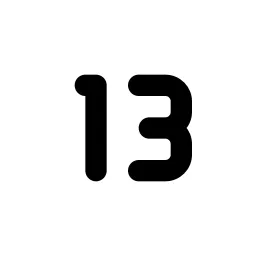 Number 13 Small Line Icon