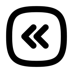 Square Rounded Chevrons Left Line Icon
