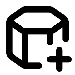 Hexagonal Prism Plus Line Icon