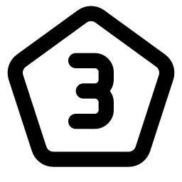 Pentagon Number 3 Line Icon