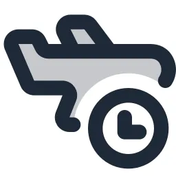 Airplane Clock Duotone Icon
