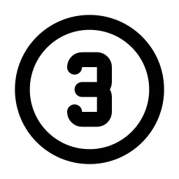 Circle Number 3 Line Icon
