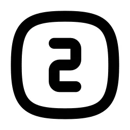 Square Rounded Number 2 Line Icon