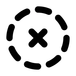 Circle Dashed X Line Icon