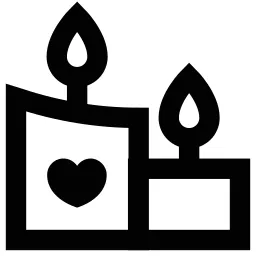 Heart Candles Icon