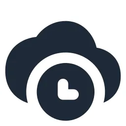 Cloud Clock Solid Icon