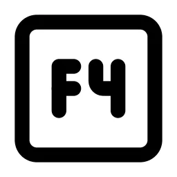 Square F4 Line Icon