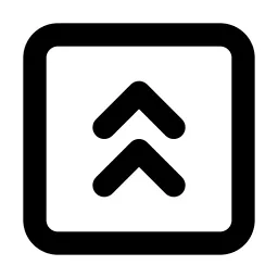 Square Chevrons Up Line Icon