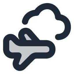 Airplane Cloud Duotone Icon