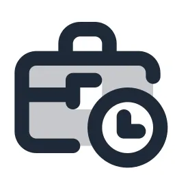 Briefcase Clock Duotone Icon