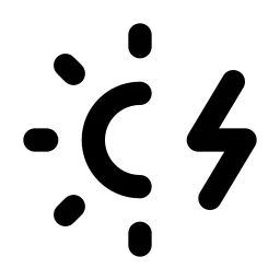 Sun Electricity Line Icon
