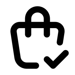 Shopping Bag Check Line Icon