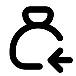 Moneybag Move Back Line Icon