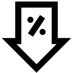 Percent Arrow Down Icon