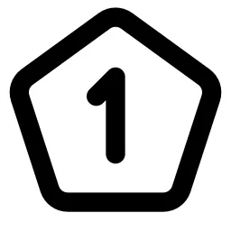 Pentagon Number 1 Line Icon