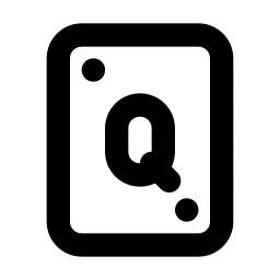 Play Card Q Line Icon