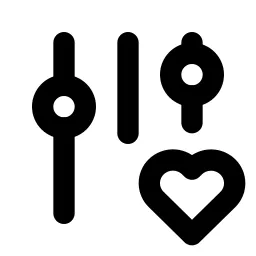 Adjustments Heart Line Icon