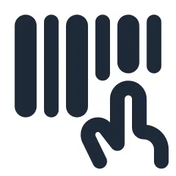 Hand Pointer Barcode Line Icon